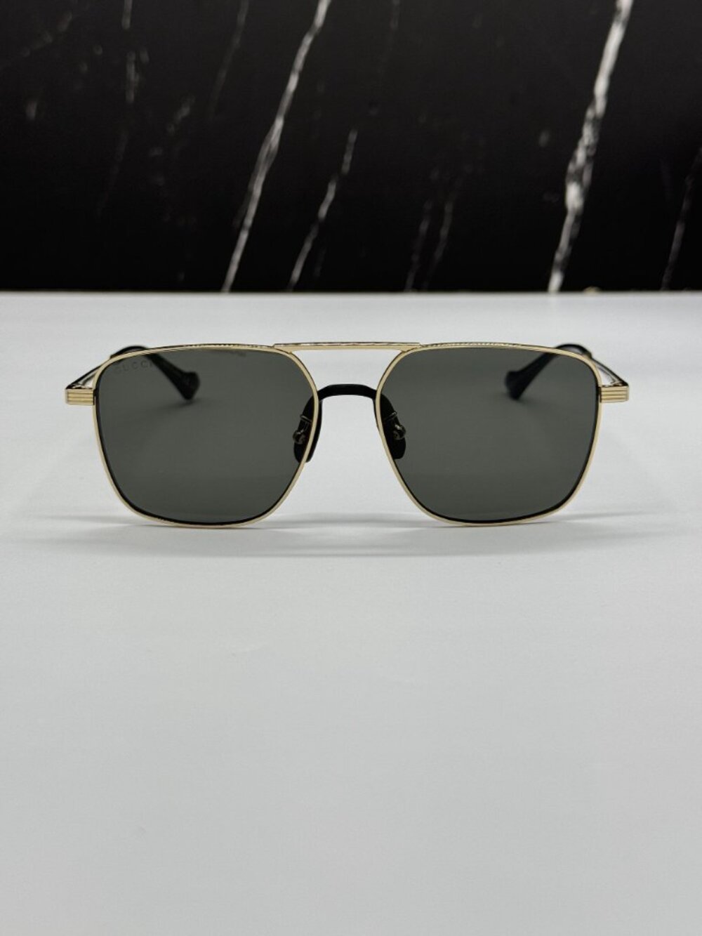 NEW GUCCI GG0743S 001 SUNGLASSES GOLD/GRAY UNISEX EYEWEAR - Picture 5 of 11